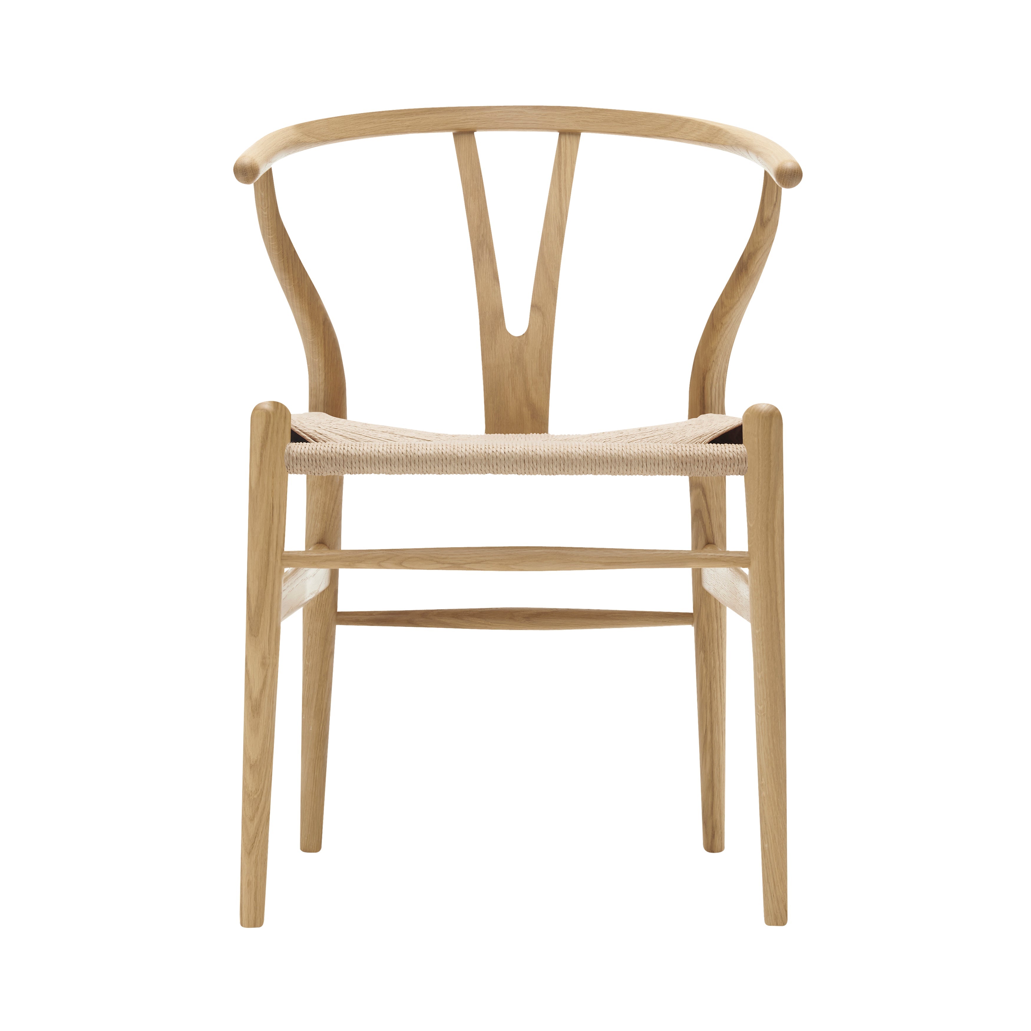 CH24 Wishbone Chair: Natural + Lacquered Oak