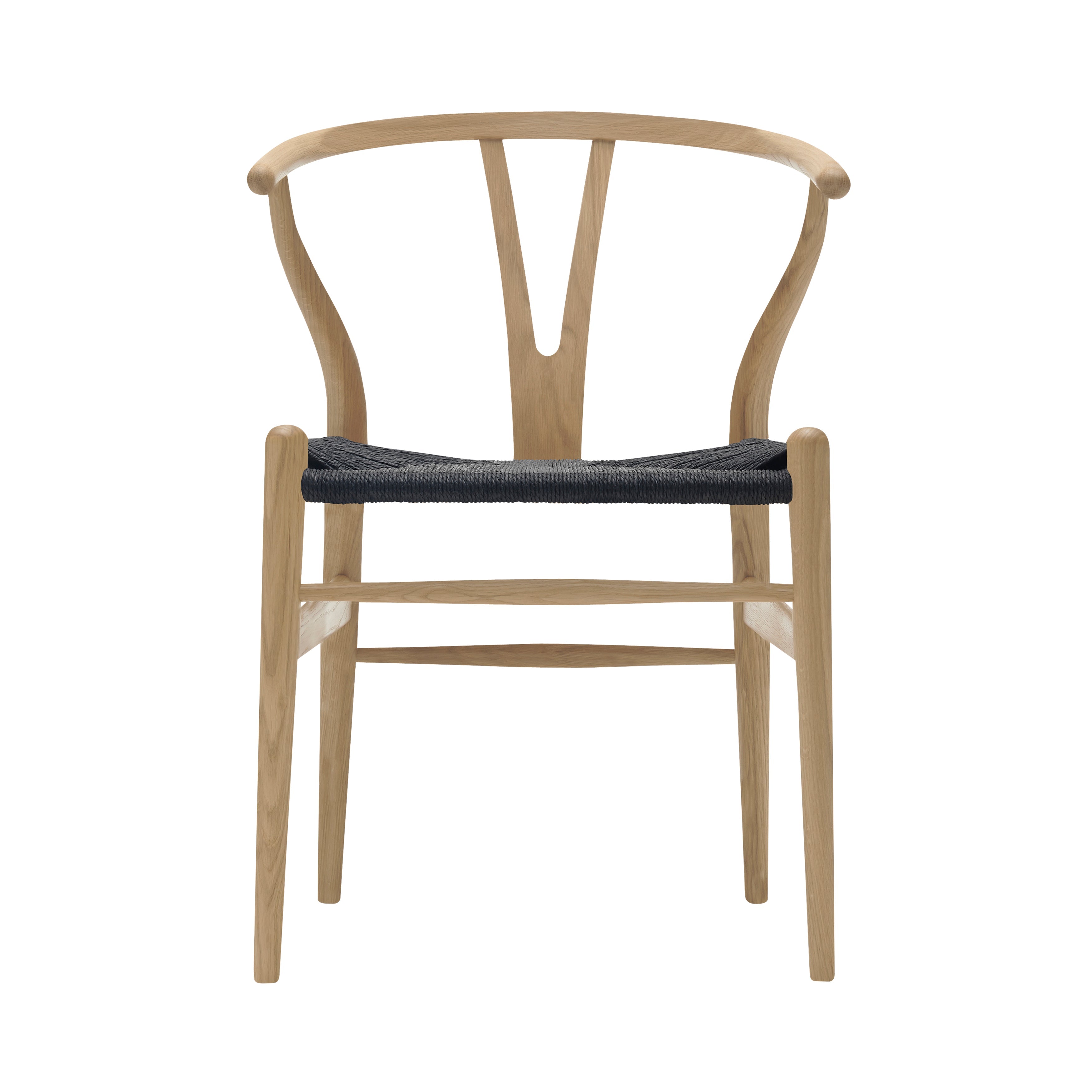 CH24 Wishbone Chair: Black + Soaped Oak