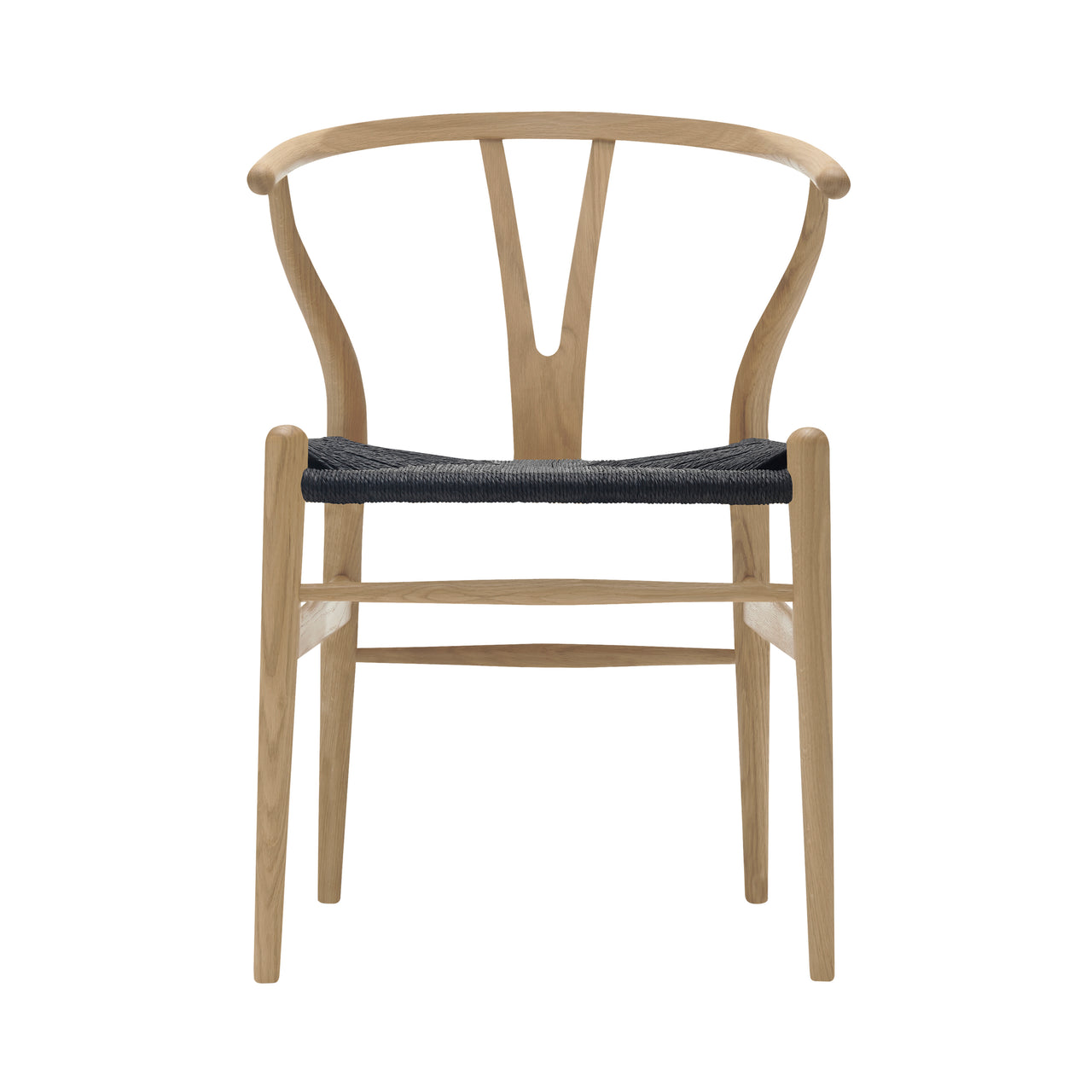 CH24 Wishbone Chair: Black + Soaped Oak