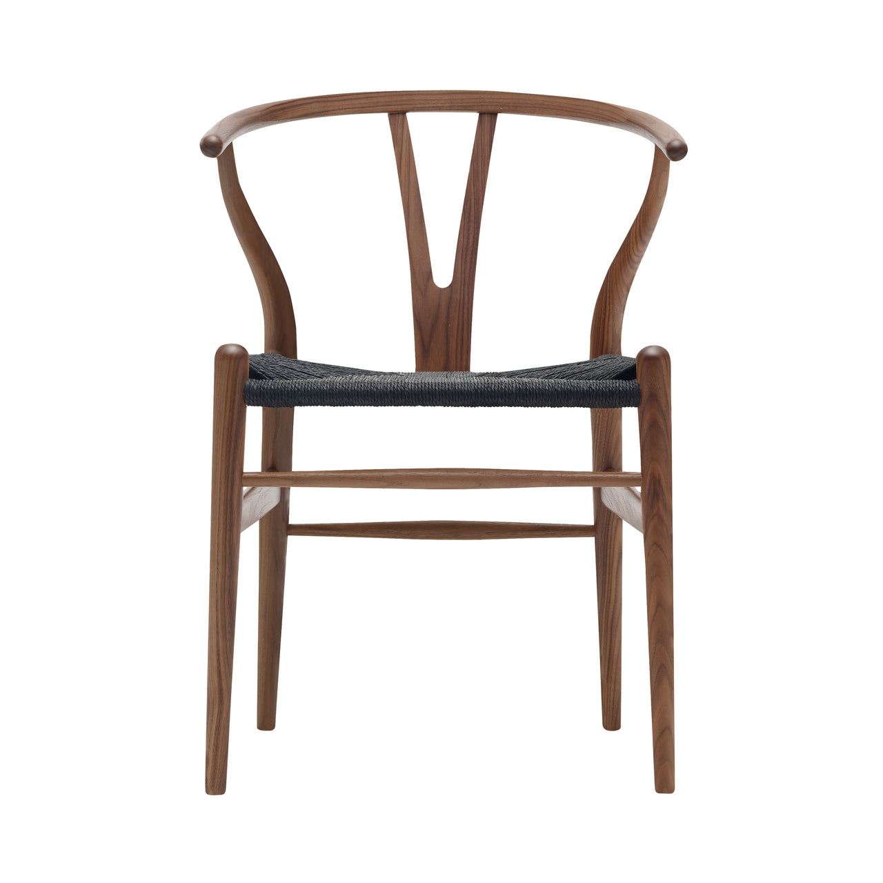 CH24 Wishbone Chair: Black + Oiled Walnut