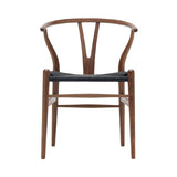 CH24 Wishbone Chair: Black + Oiled Walnut