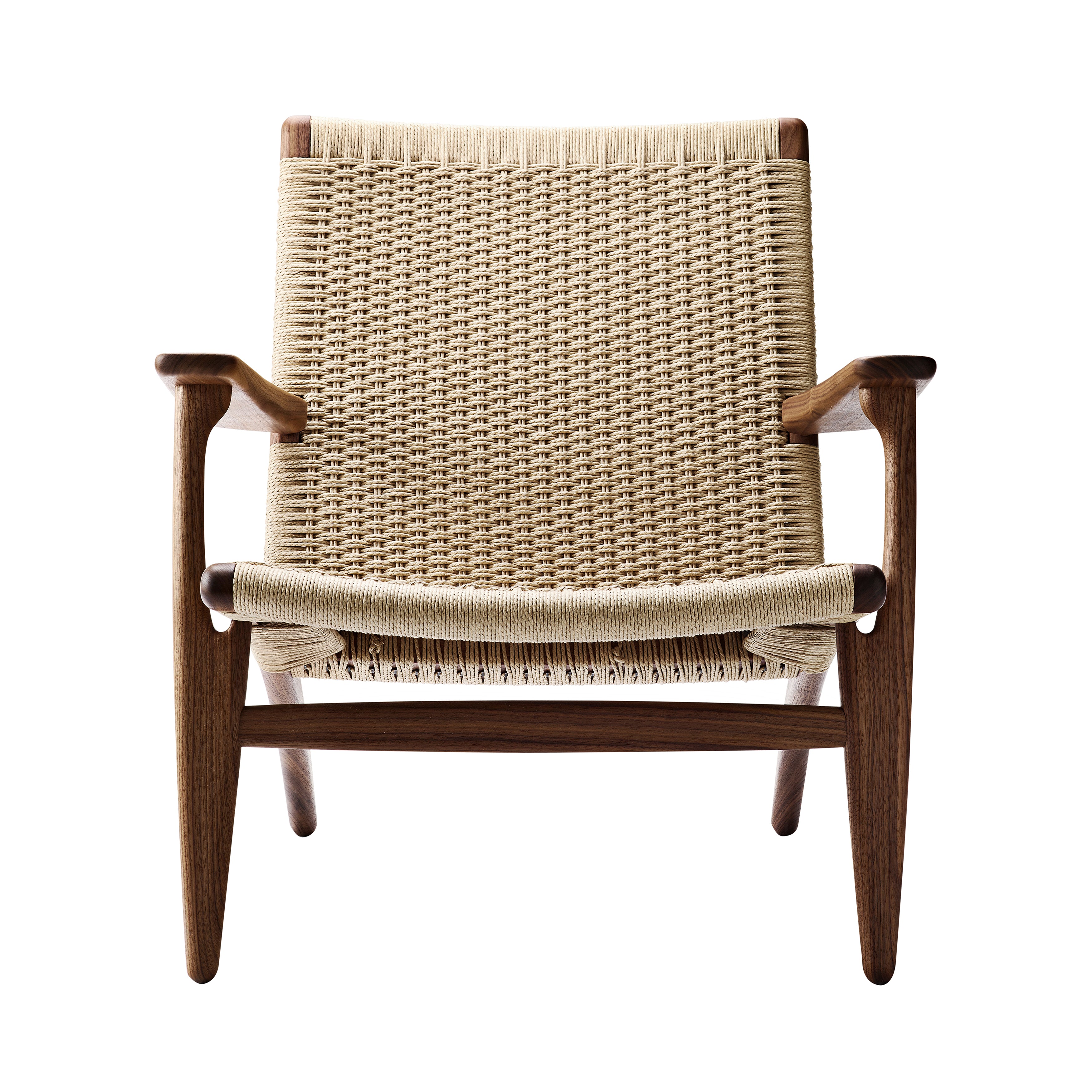 CH25 Lounge Chair: Natural + Oiled Walnut