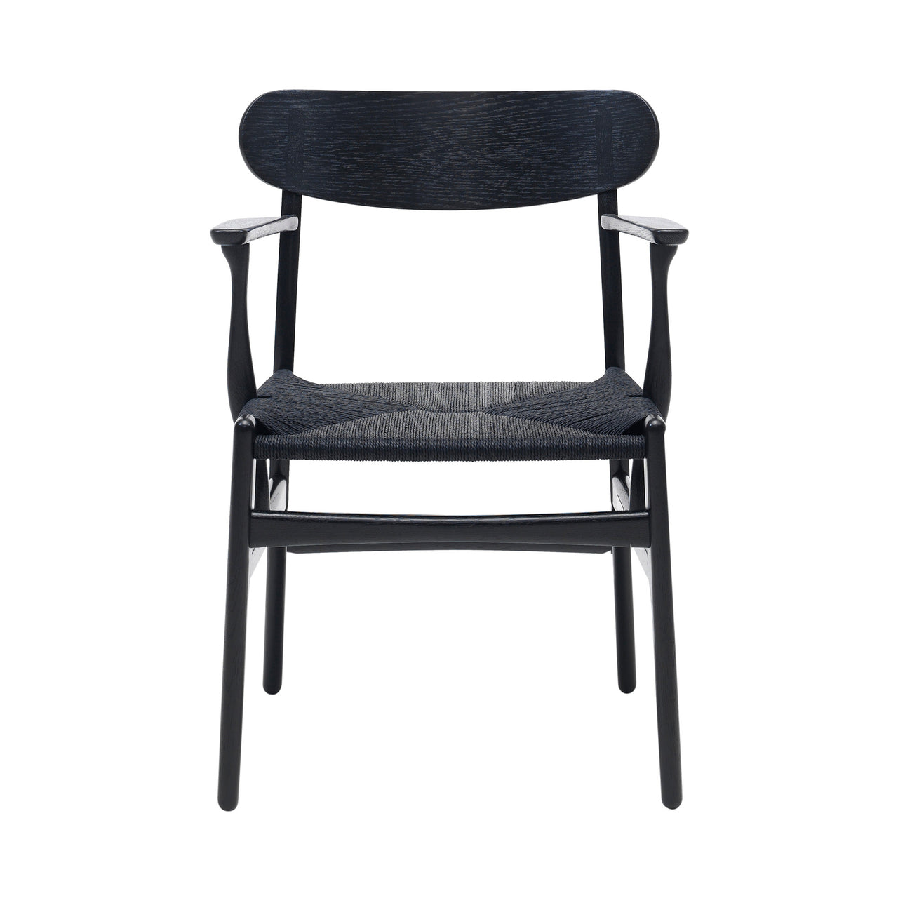 CH26 Dining Chair: Black + Black Oak