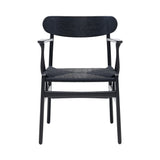 CH26 Dining Chair: Black + Black Oak
