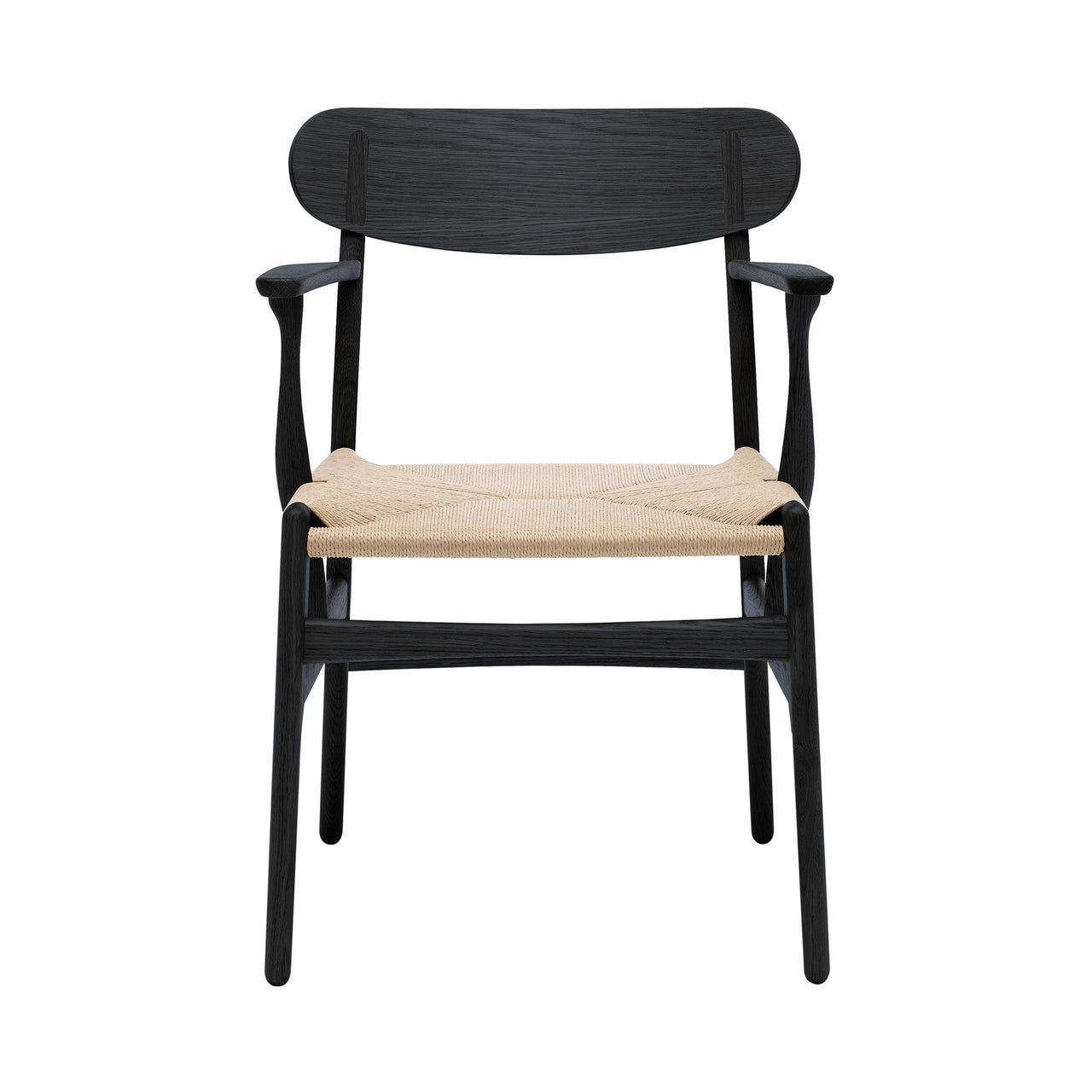 CH26 Dining Chair: Natural + Black Oak