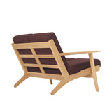 CH292 Sofa with Footstool: Oiled Oak