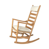 CH45 Rocking Chair with Cushion: Natural Paper Cord + Lacquered Oak