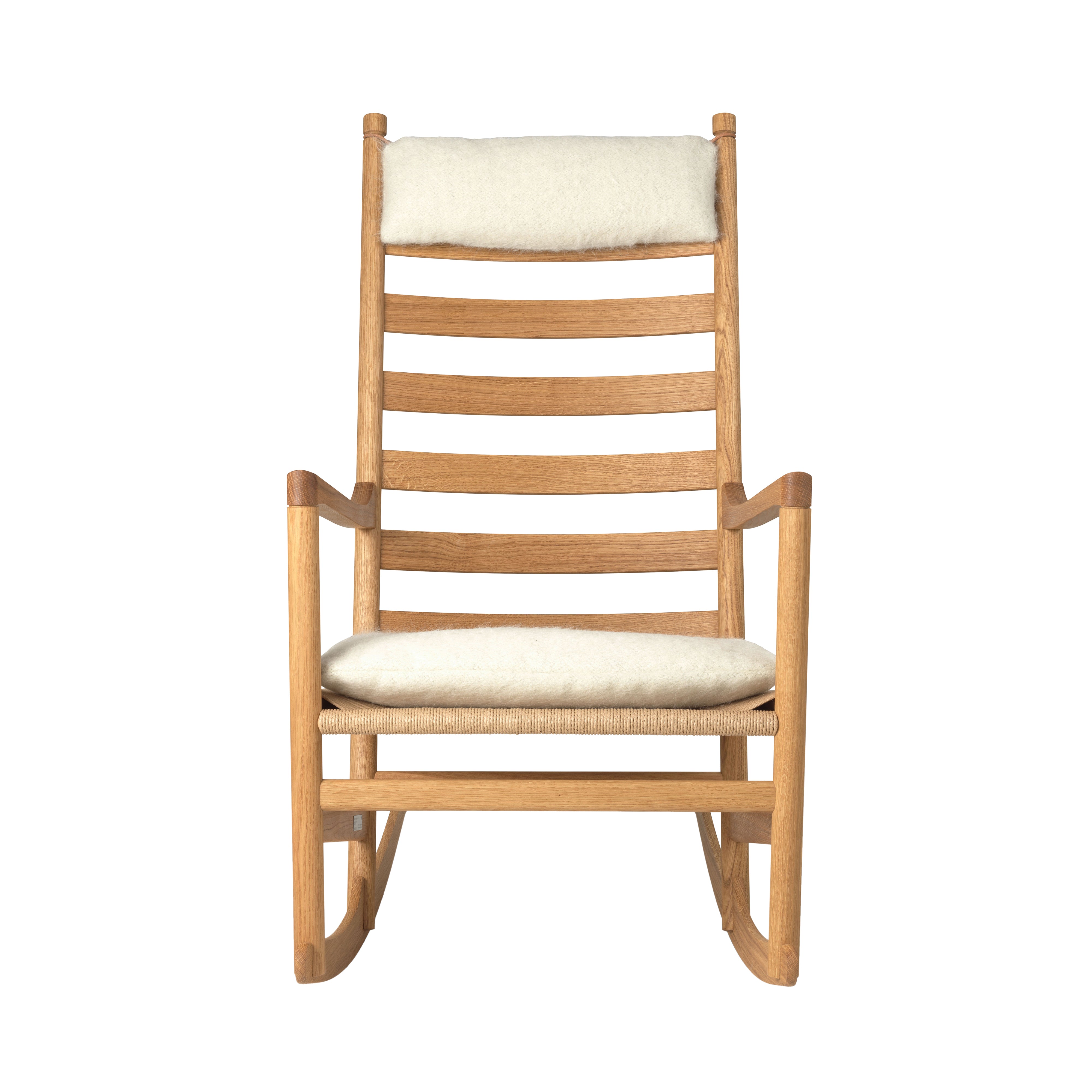 CH45 Rocking Chair with Cushion: Natural Paper Cord + Oiled Oak