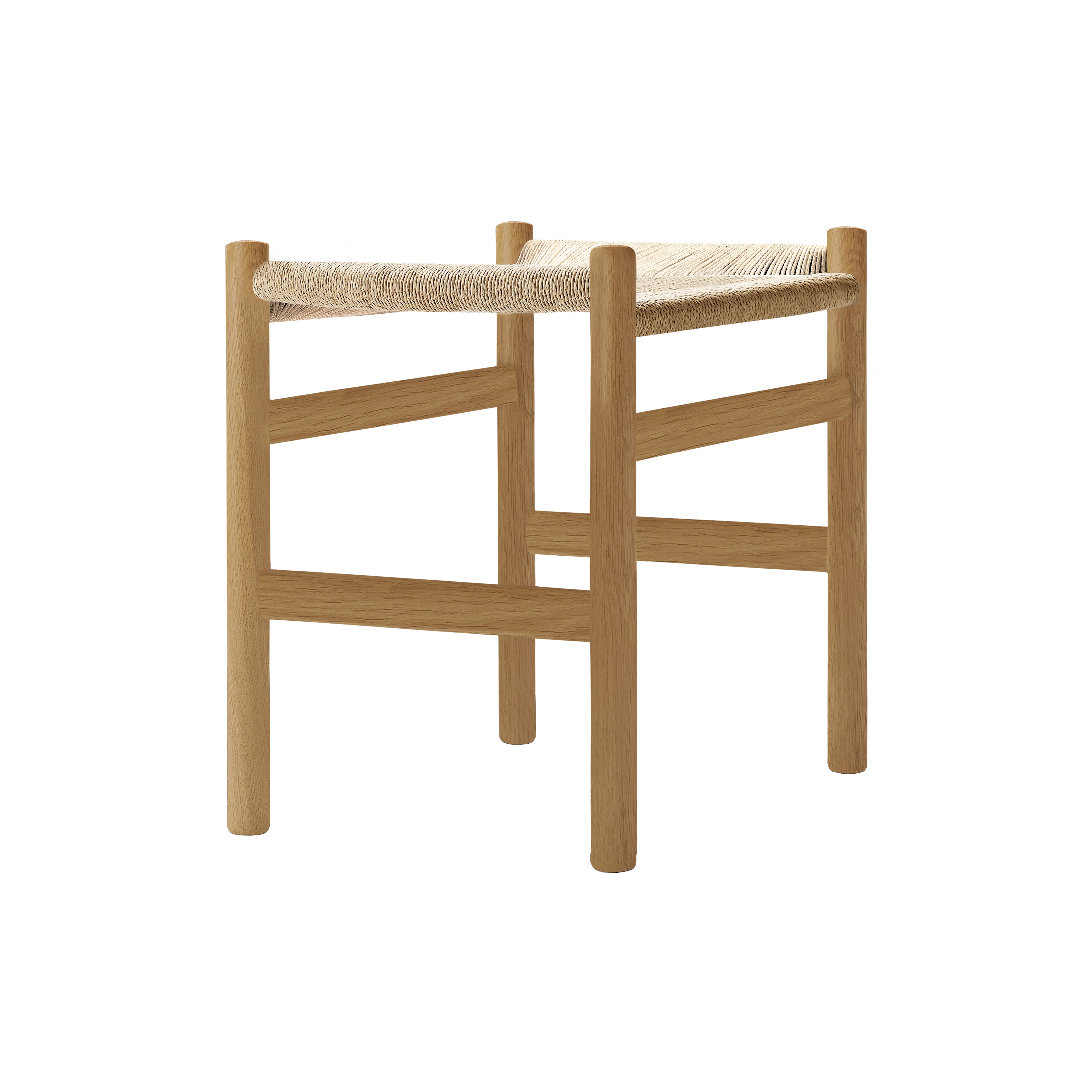 CH53 Footstool: High + Natural + Oiled Oak