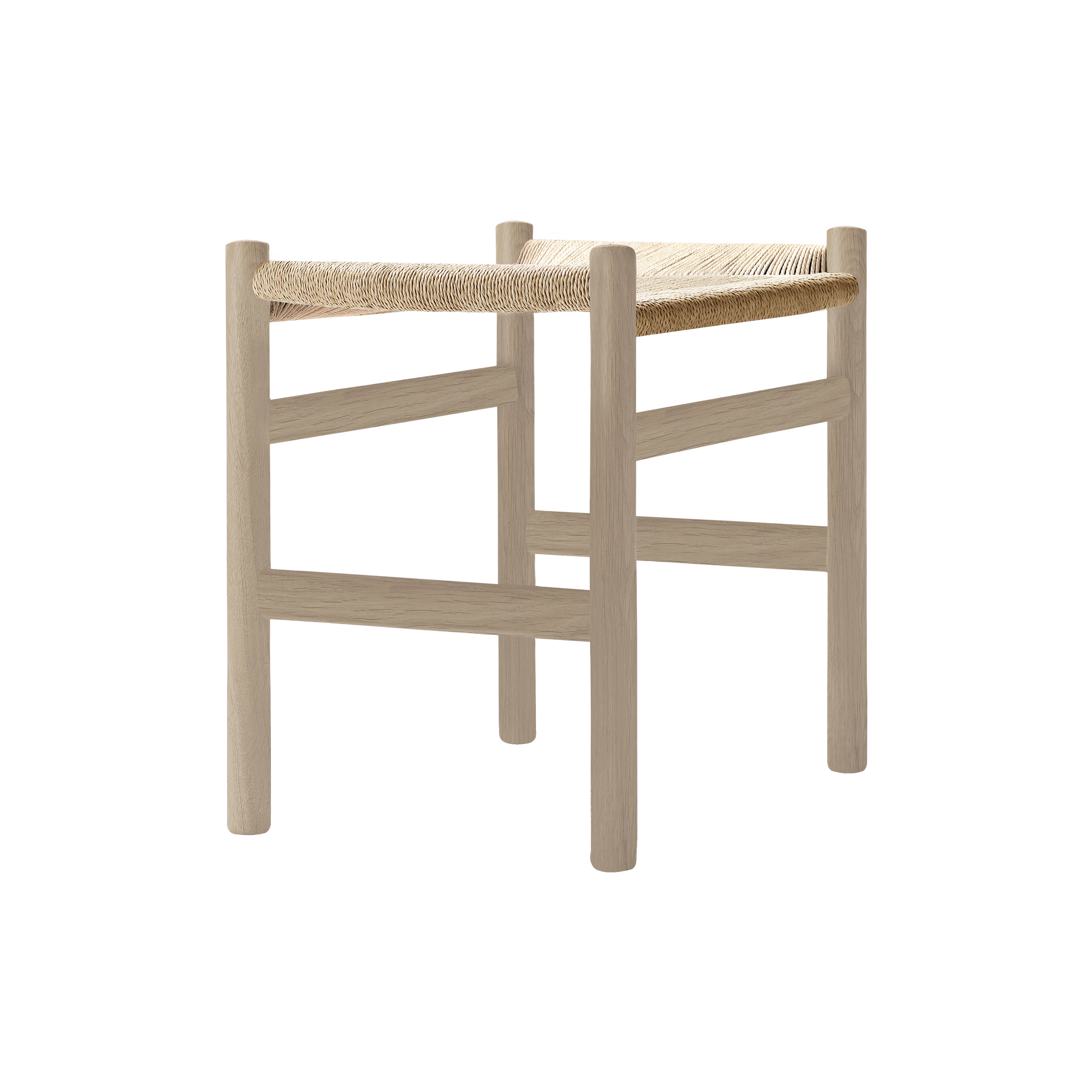 CH53 Footstool: High + Natural + White Oiled Oak