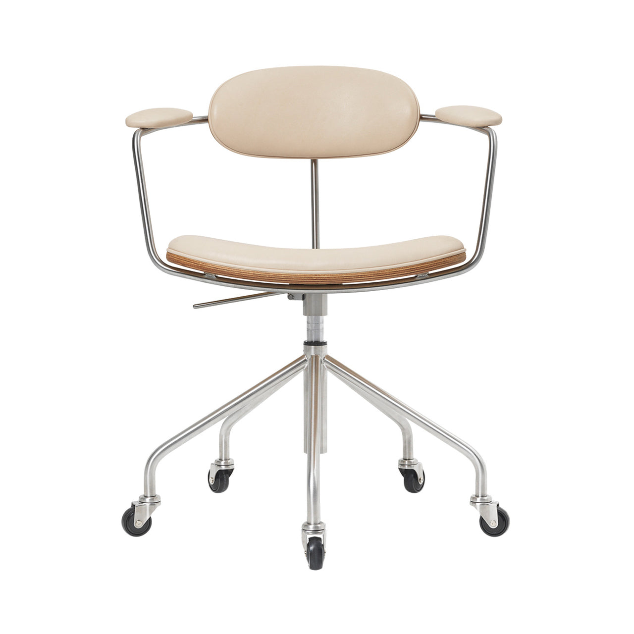 CH621 Swivel Chair: Oiled Oak + Vidar