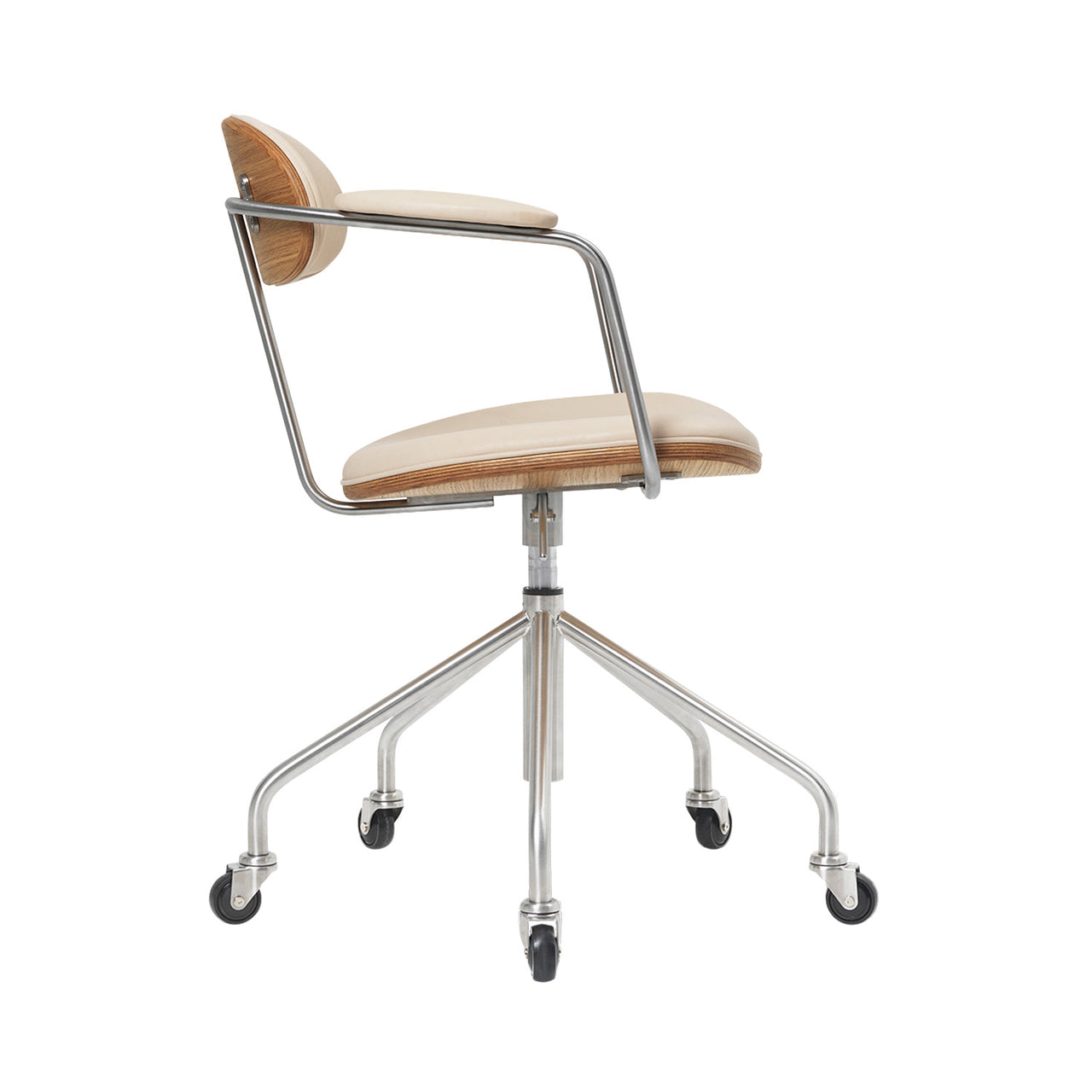 CH621 Swivel Chair: Oiled Oak + Vidar
