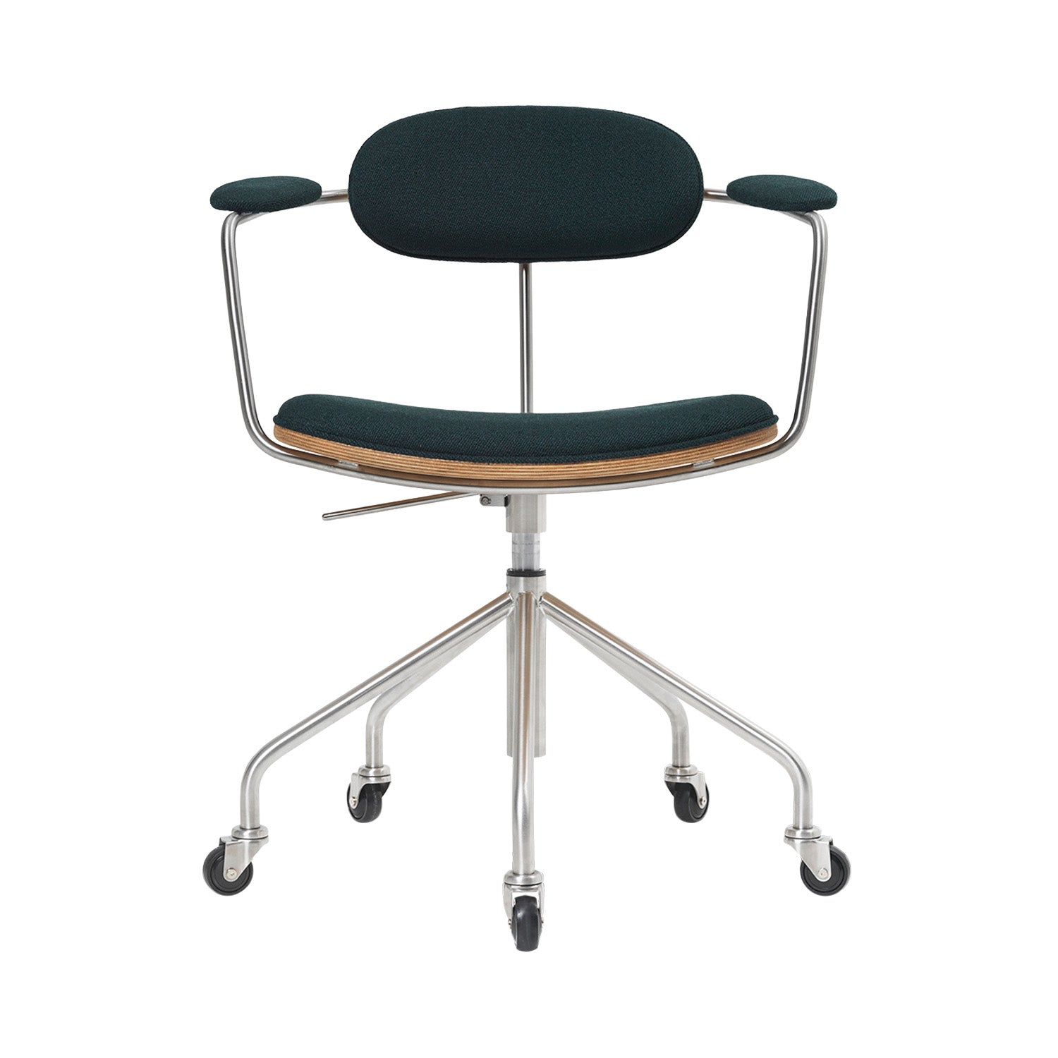 CH621 Swivel Chair: Oiled Oak + Vidar