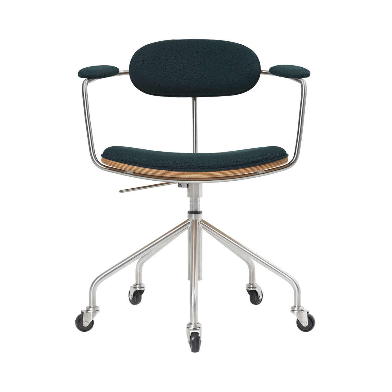 CH621 Swivel Chair: Oiled Oak + Vidar