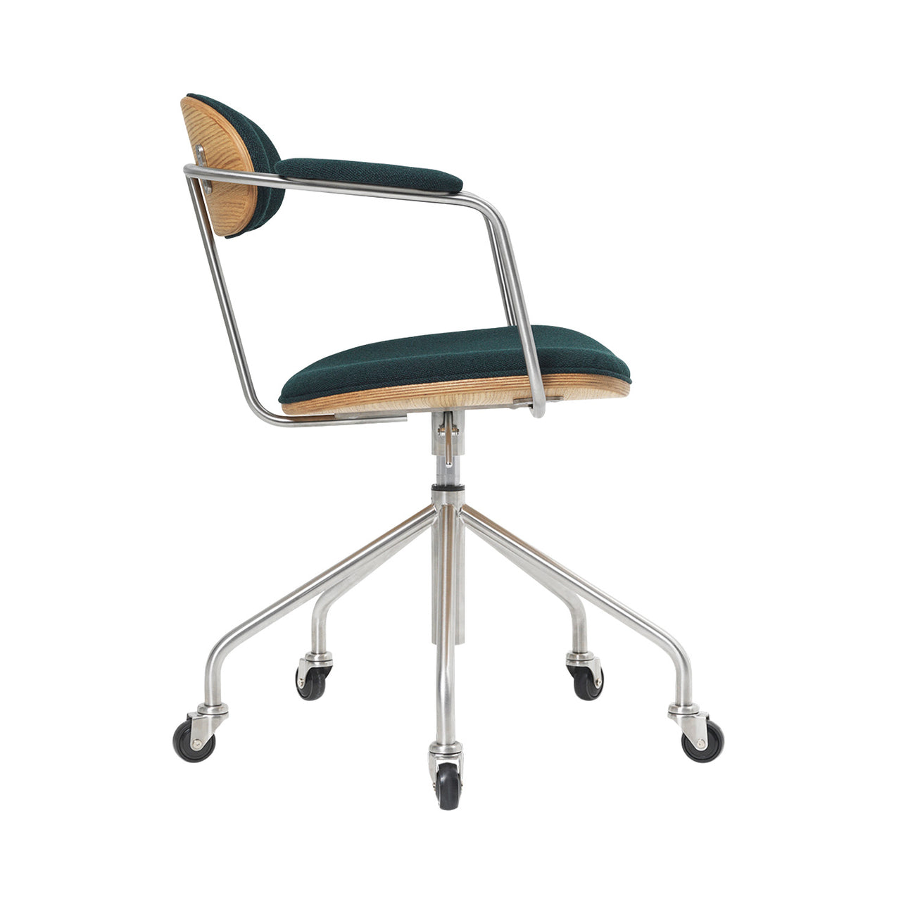 CH621 Swivel Chair: Oiled Oak + Vidar