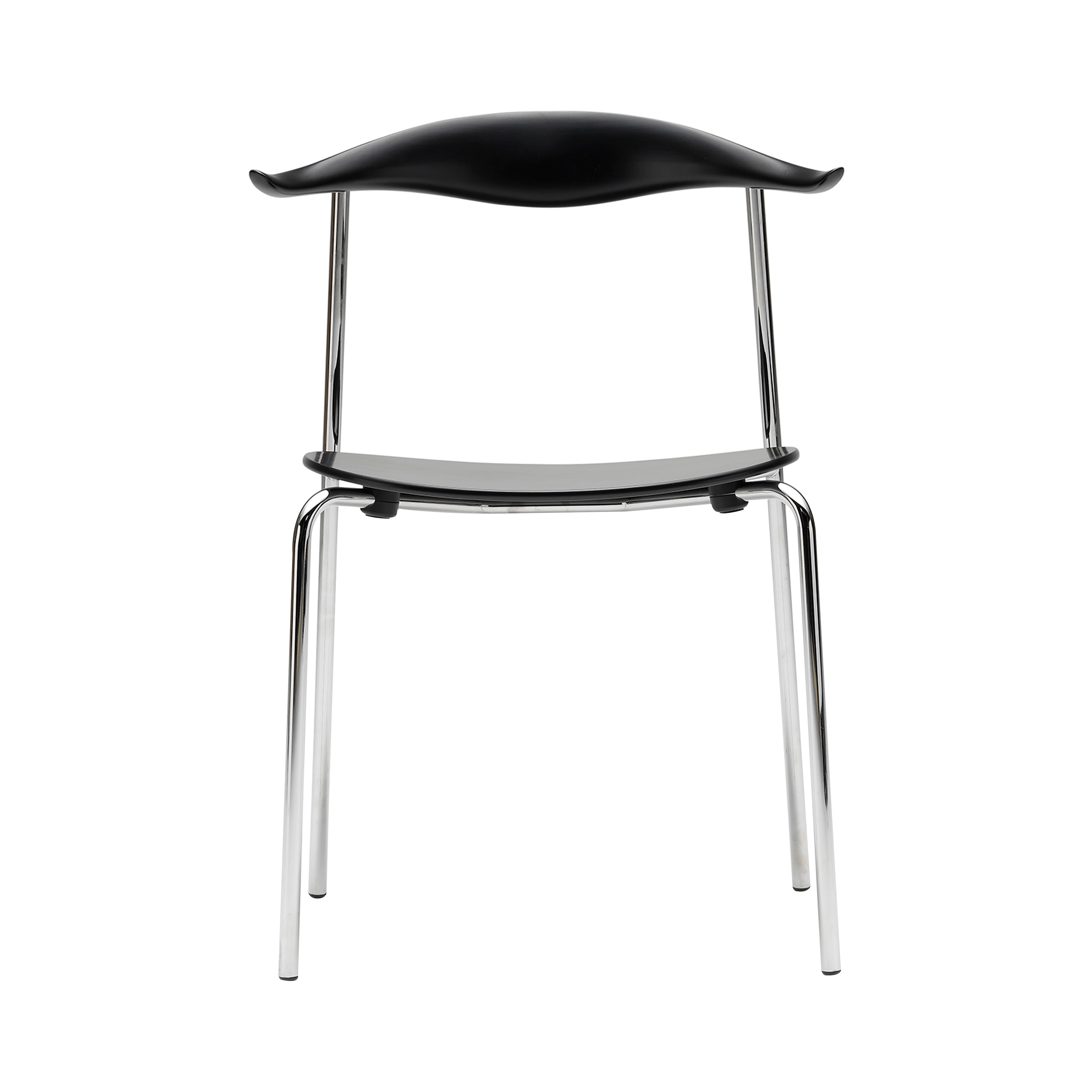 CH88T Dining Chair: Stainless Steel + Black Beech