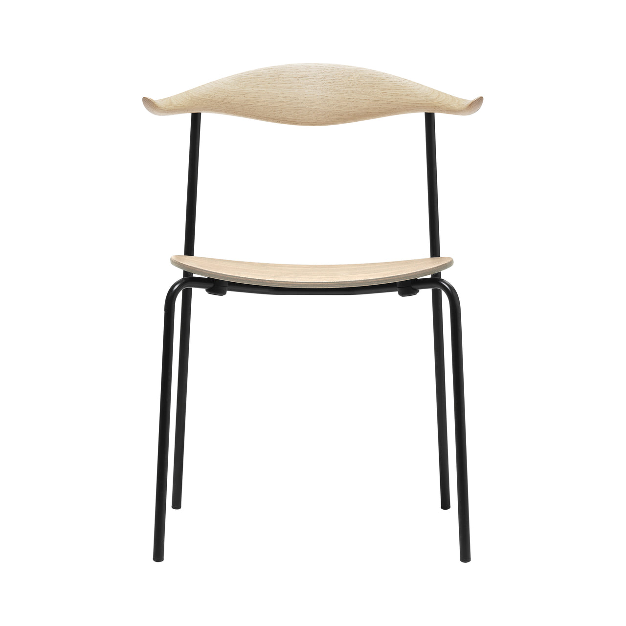 CH88T Dining Chair: Black Powder-Coated Steel + Soaped Oak