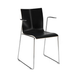 Chairik XL 128 Armchair: Sled Base + Melamine - Black