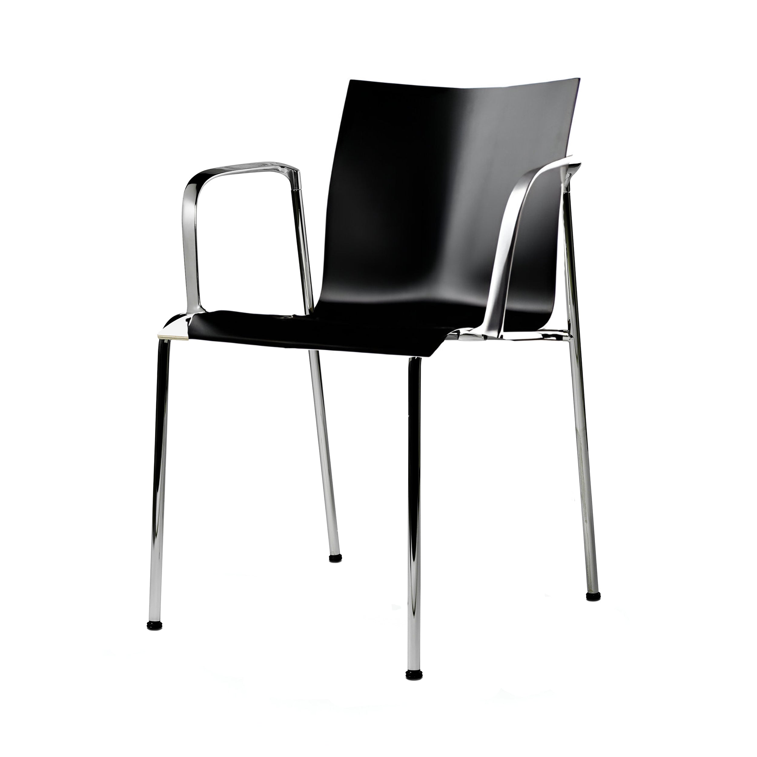 Chairik XL 129 Armchair: 4-Legs + Melamine - Black