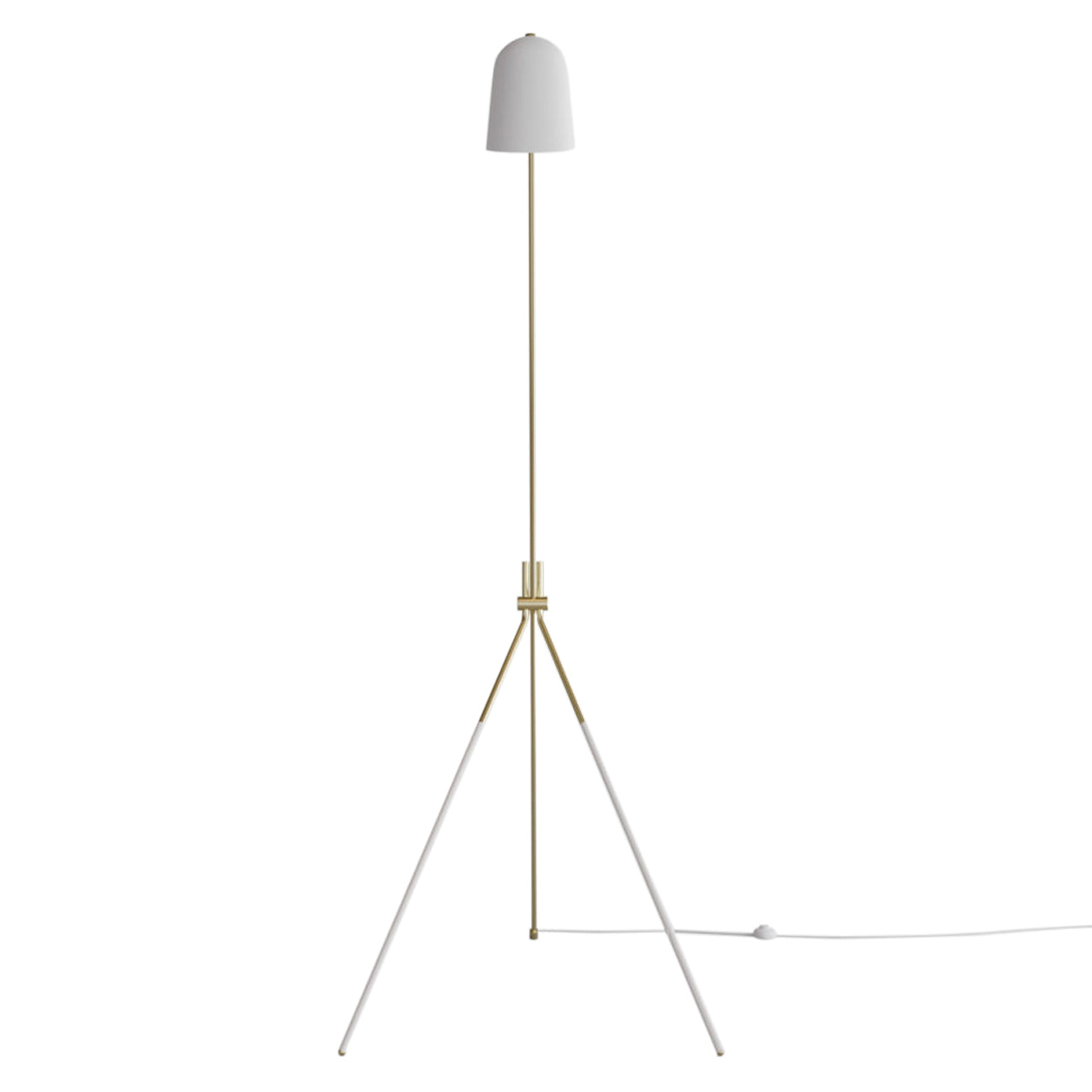 Cliff Floor Lamp: White + Brass
