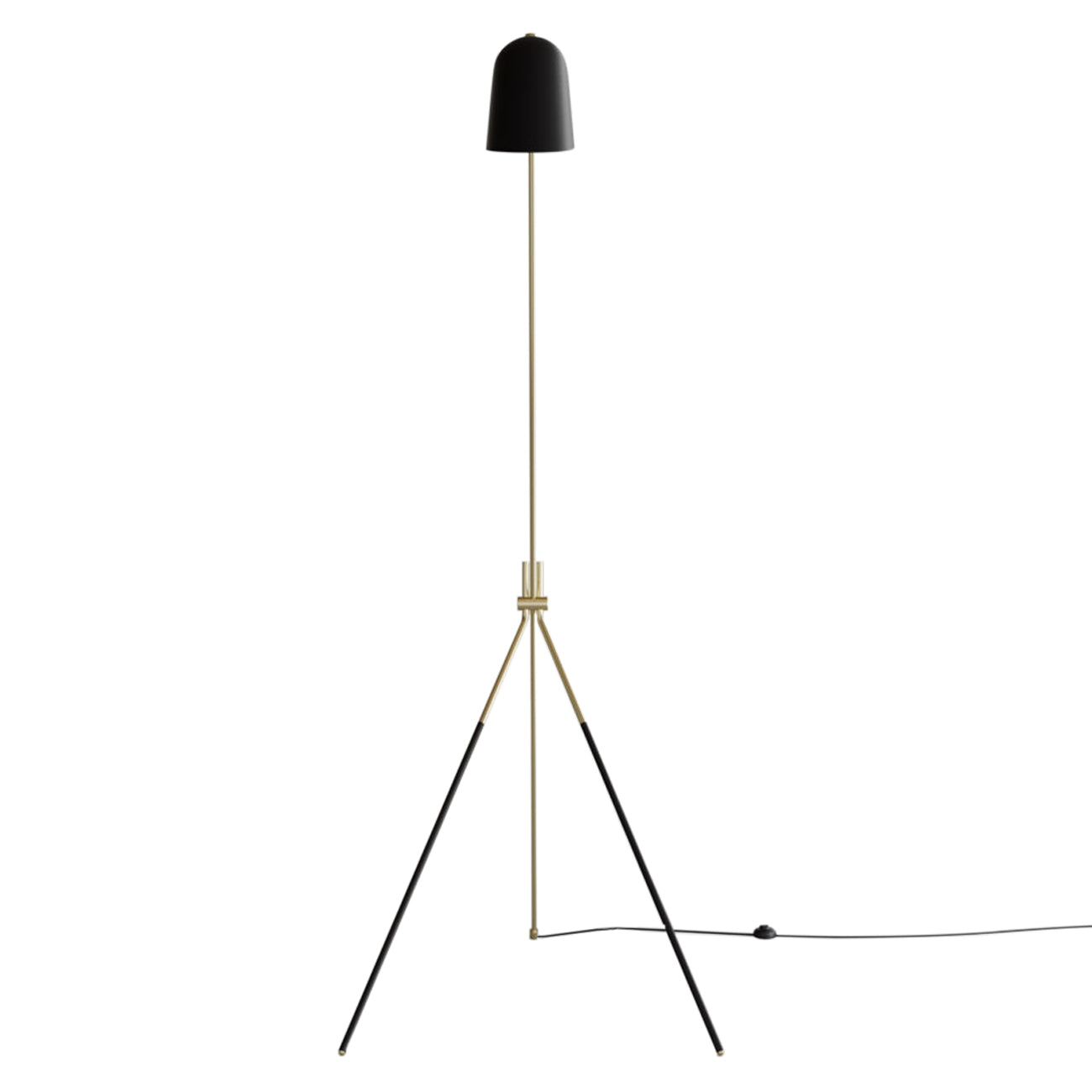Cliff Floor Lamp: Black + Brass