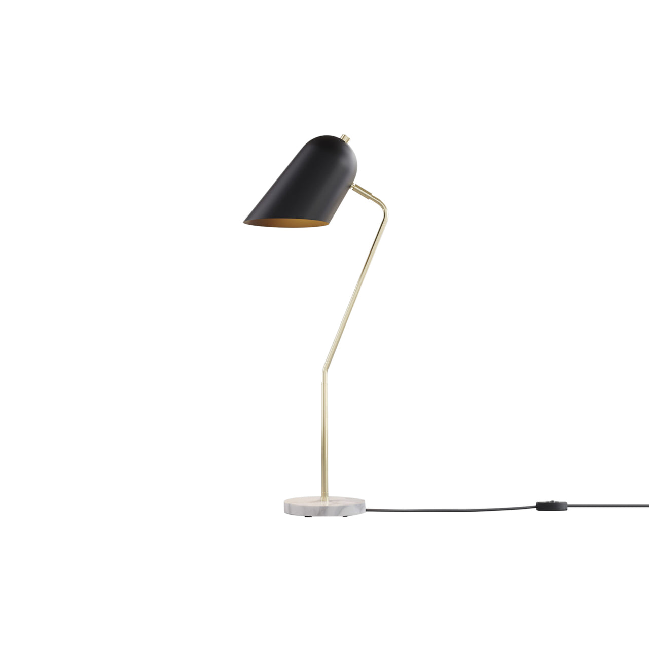 Cliff Table Lamp: Black + Brass
