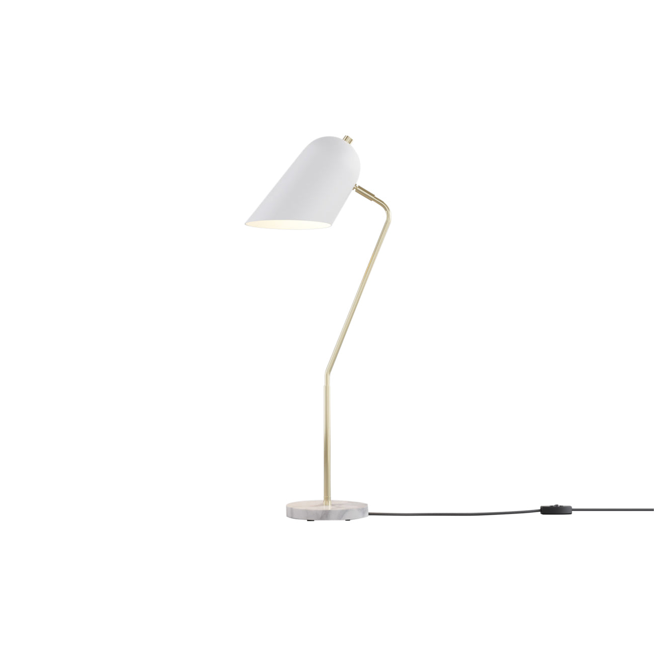 Cliff Table Lamp: White + Brass