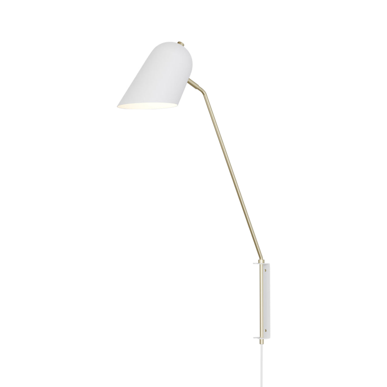 Cliff Wall Lamp: White+ Brass + Softwire