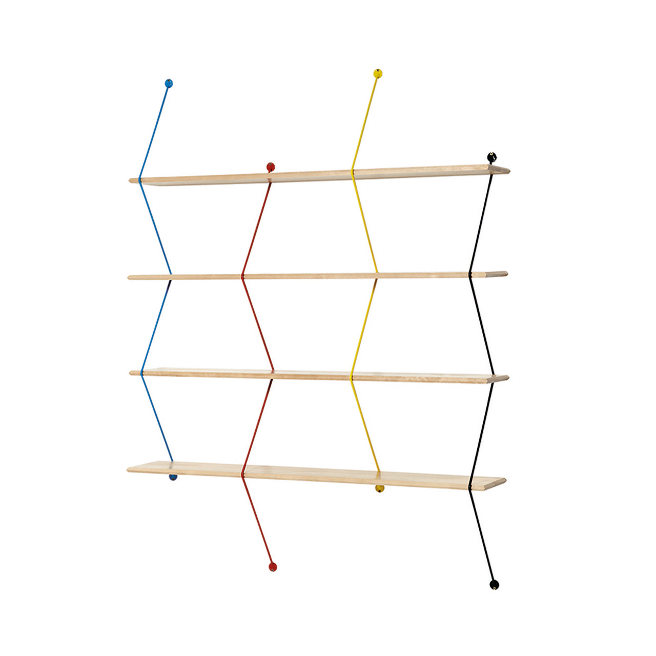 Climb Shelving System: Birch + Red + Blue + Yellow