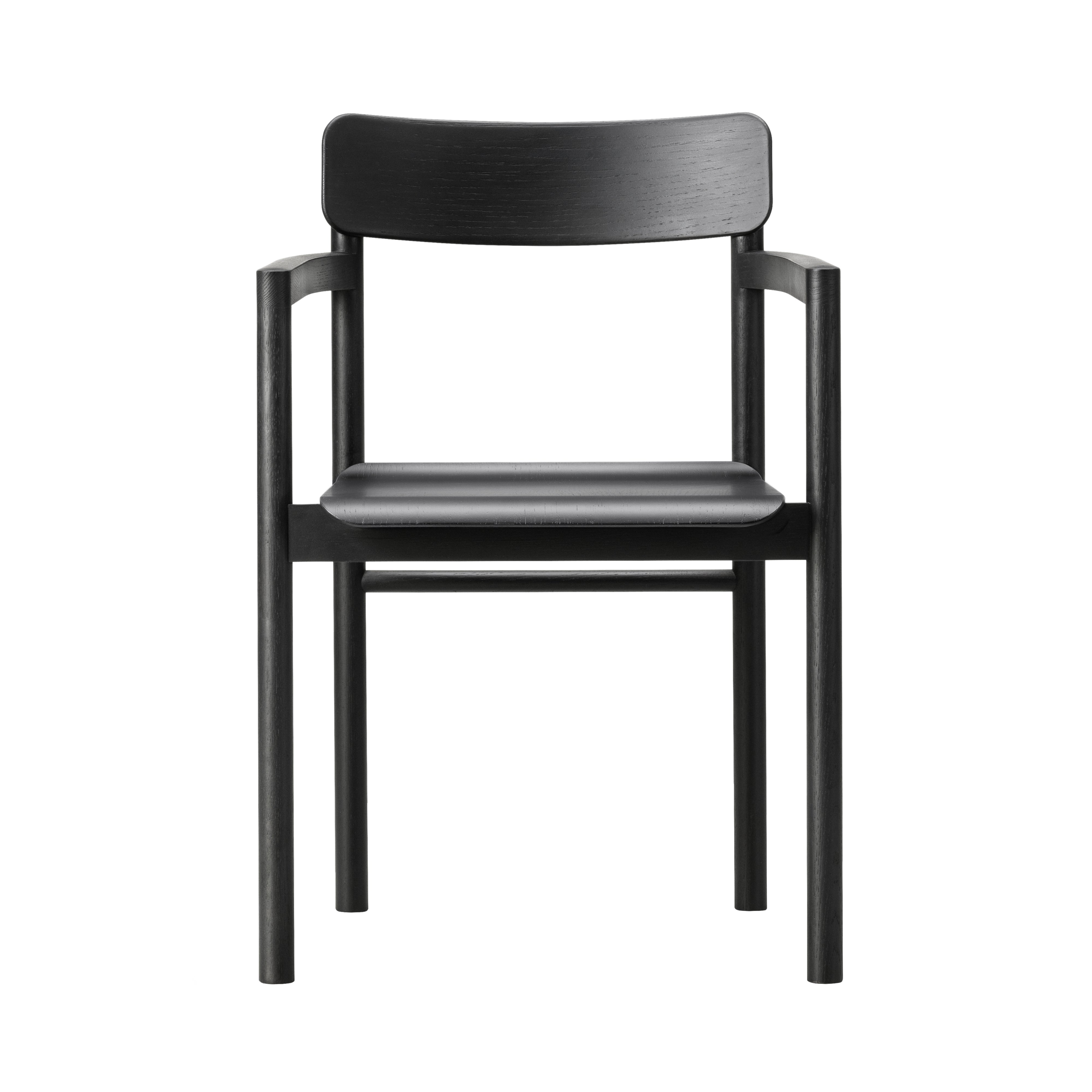 Post Armchair: Black Lacquered Oak