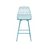Lucy Bar + Counter Stool: Color + Counter + Peacock Blue + Without Seat Pad