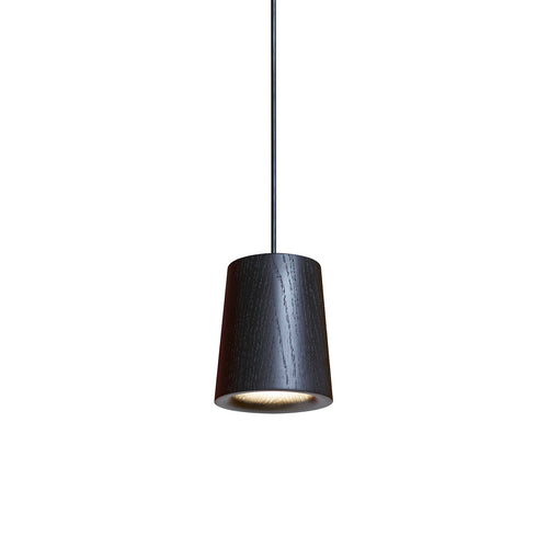 Solid Pendant: 1 + Cone + Black Stained Oak + Black