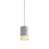 Solid Pendant: 1 + Cylinder + Carrara Marble + White