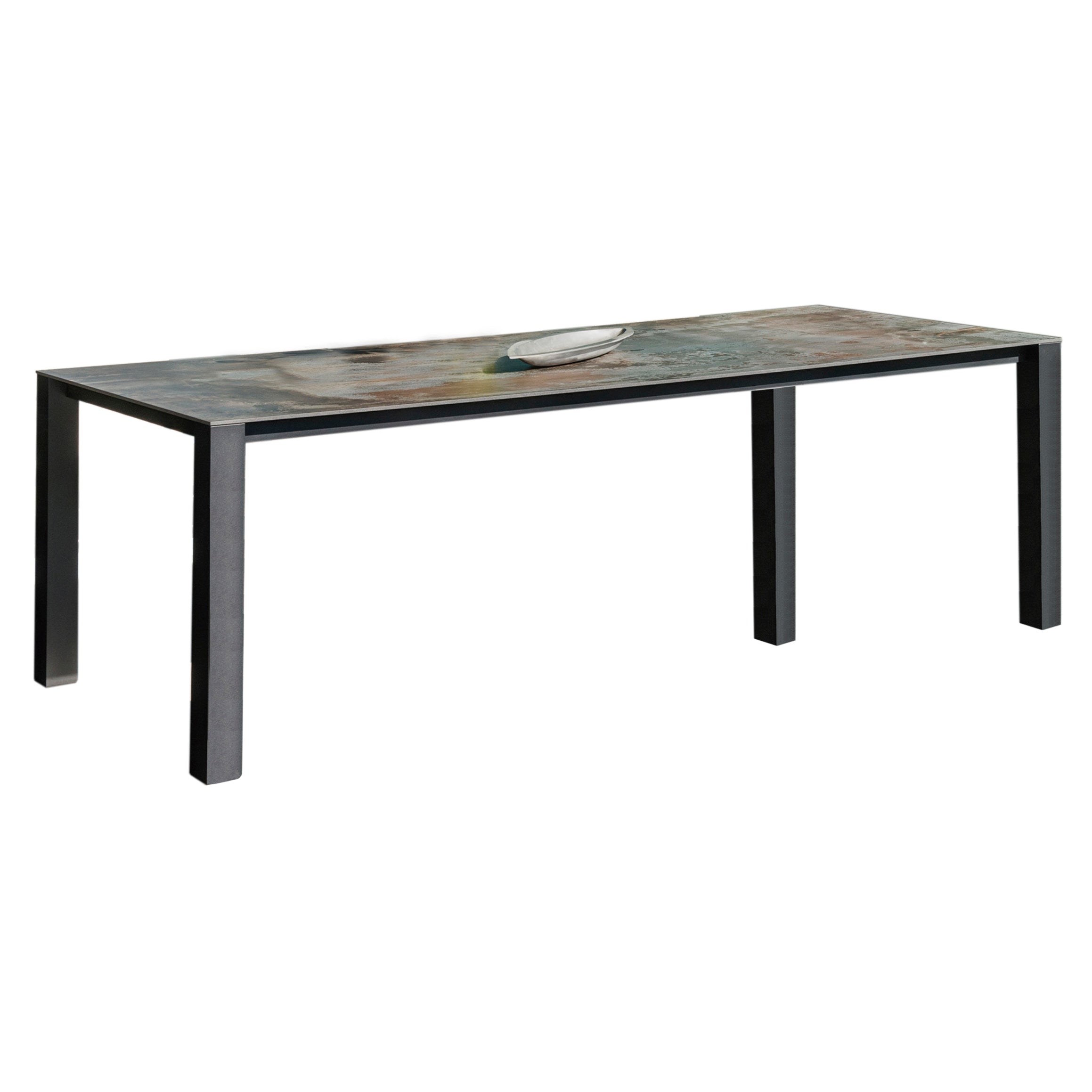 Ten Dining Table: Black + Trilium Marble + Large - 94.5