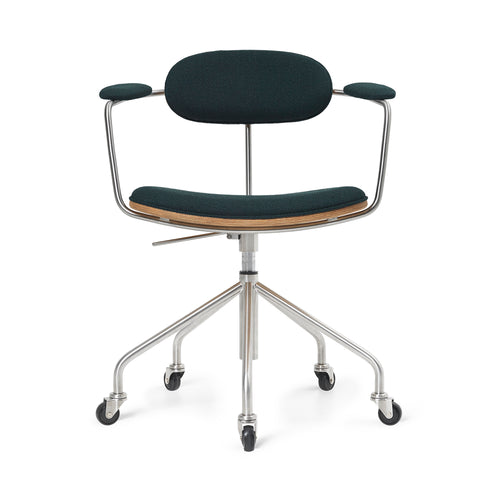 CH621 Swivel Chair: Oiled Oak + Vidar
