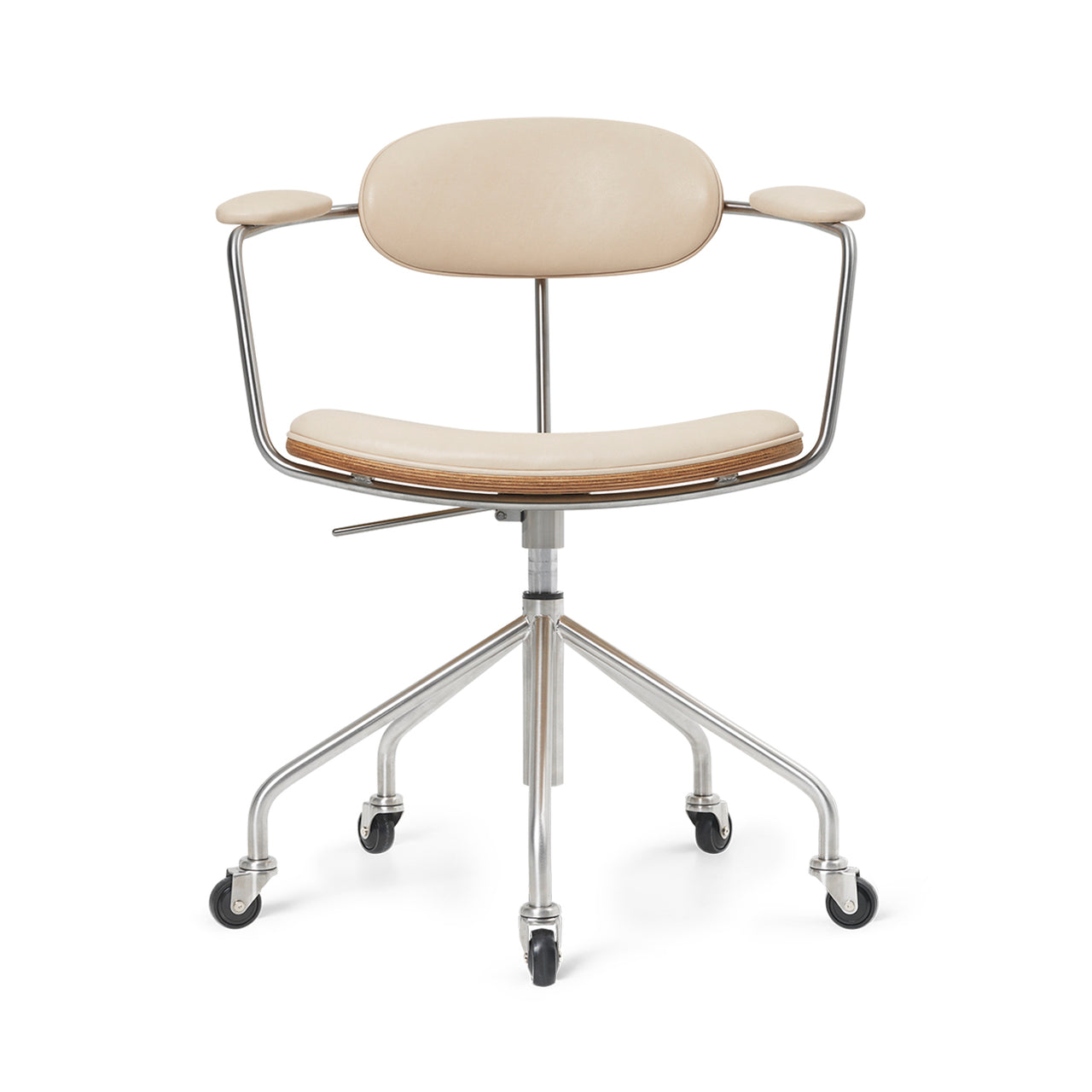 CH621 Swivel Chair: Oiled Oak + Vidar