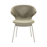 Ella Dining Chair: Tubular + Stainless Steel + Fine Boucle Sable