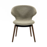 Ella Dining Chair: Composite + Walnut + Black + Fine Boucle Sable