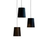 Solid Pendant: 3 + Cone + Black Stained Oak + White