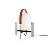 Cesta Metálica Table Lamp: With Natural Leather Handle