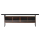 Chicago Glass Door Sideboard: Large + Silestone Marquina + Walnut Stained Oak + Black Nickel