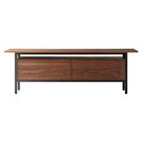 Chicago Wooden Door Sideboard: Large + Super-Matt Walnut + Super-Matt Walnut + Black Nickel