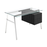 Homework 1 Desk: Double Drawer Right with Glass Top + Chrome + Black Oak