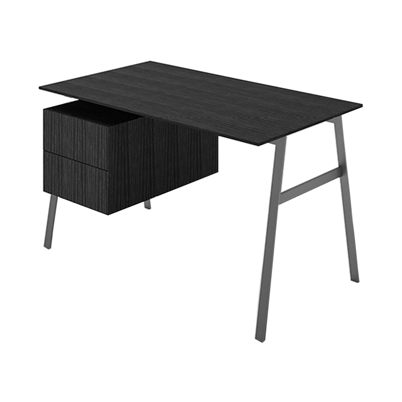 Homework 1 Desk: Double Drawer Left: Black Oak + Gun Metal + Black Oak