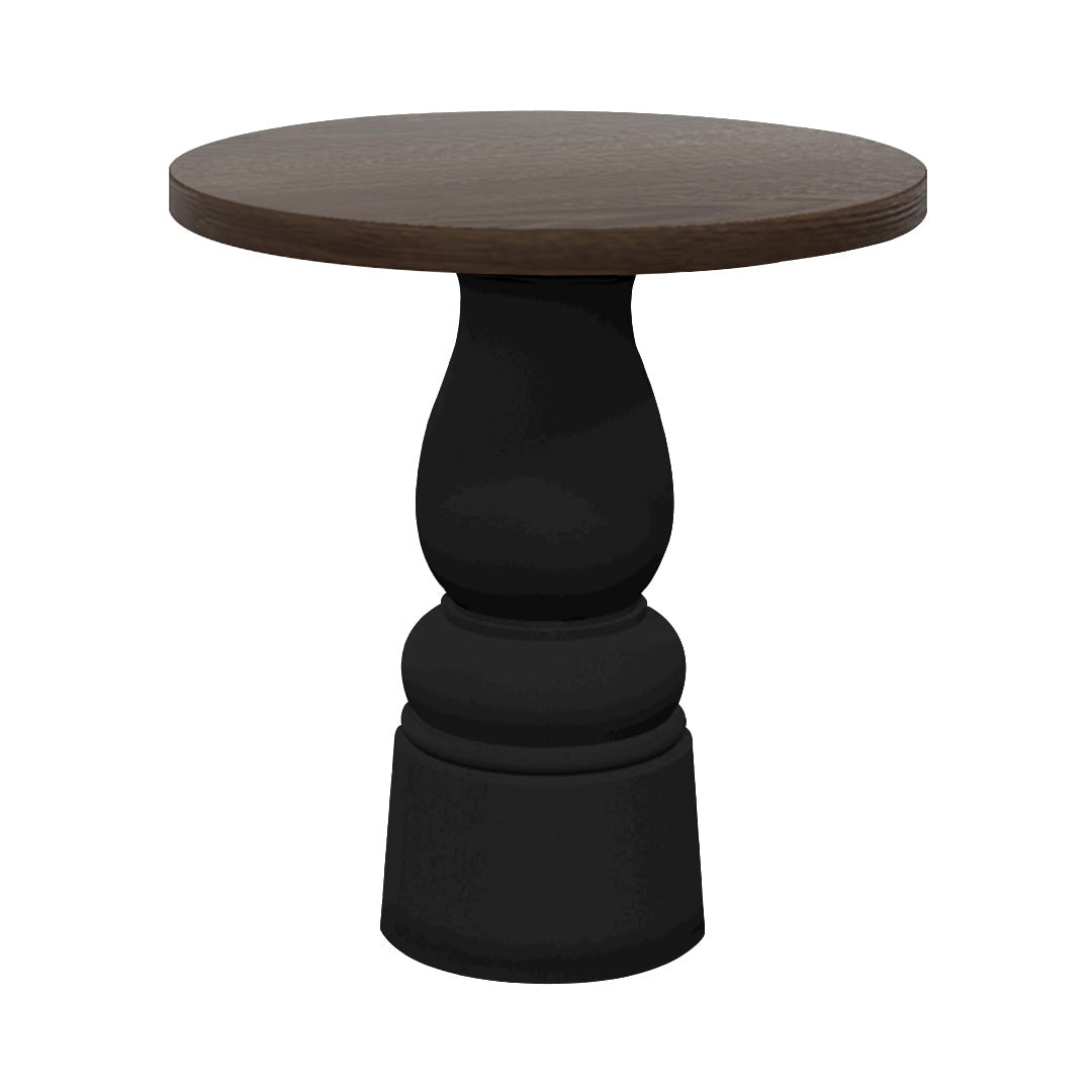 Container Round Table: Extra Small + New Antiques + Cinnamon Stained + Black