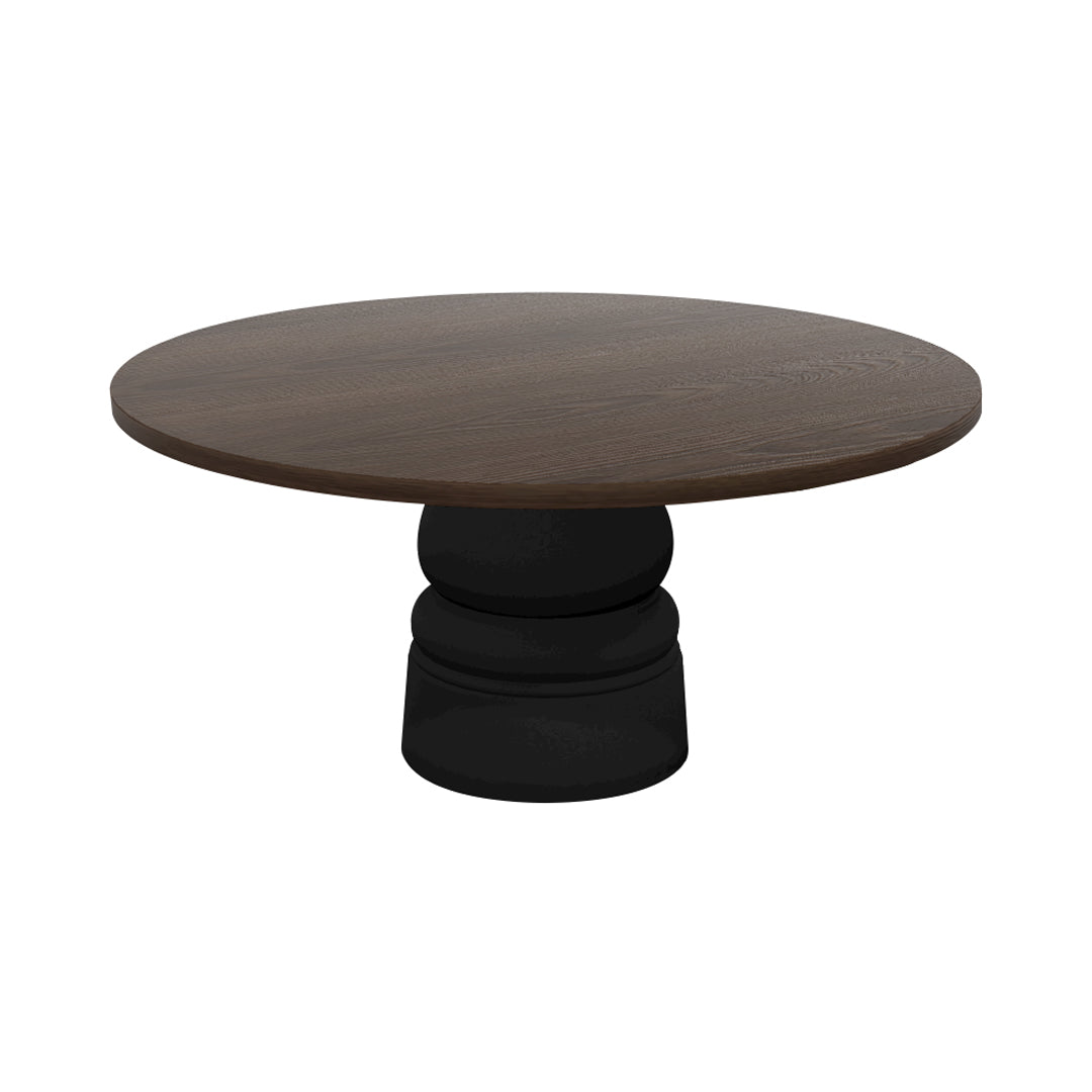 Container Round Table: Extra Large + New Antiques + Cinnamon Stained + Black
