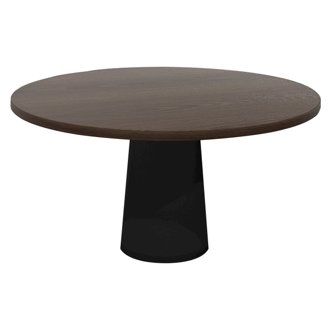Container Round Table: Large + Cable Feed + Cinnamon Stained + Black