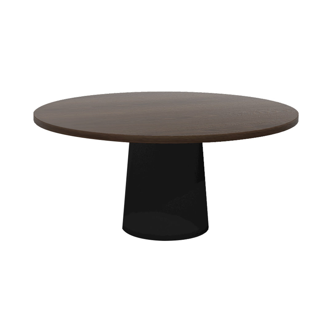 Container Round Table: Extra Large + Cable Feed + Cinnamon Stained + Black