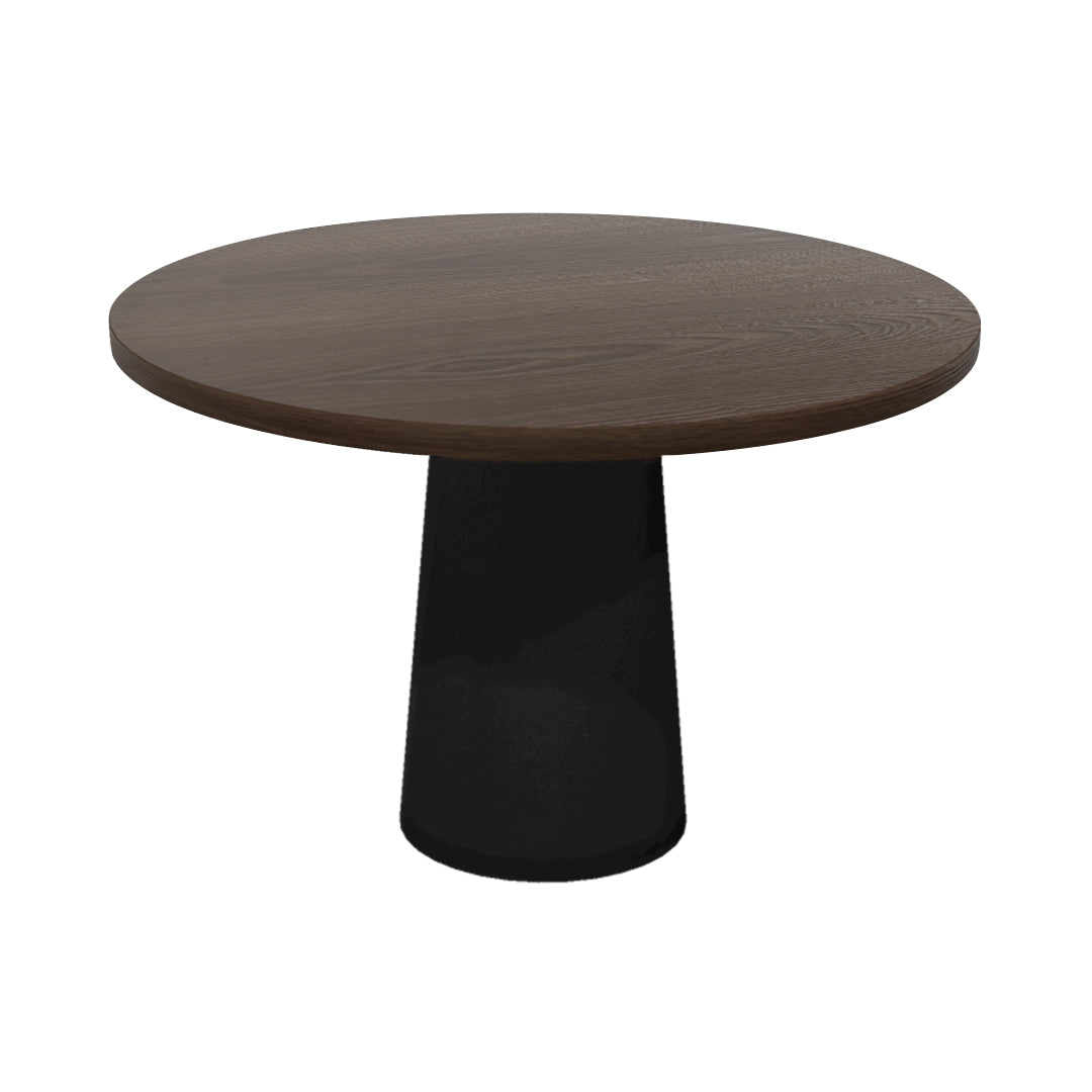 Container Round Table: Medium + Cable Feed + Cinnamon Stained + Black