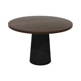 Container Round Table: Medium + Cable Feed + Cinnamon Stained + Black